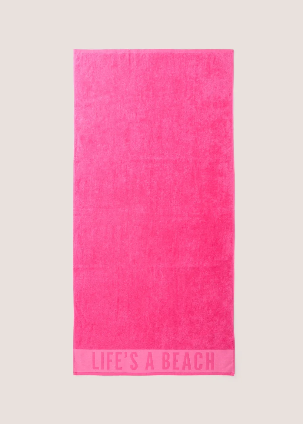 Pink Slogan Beach Towel Image 1