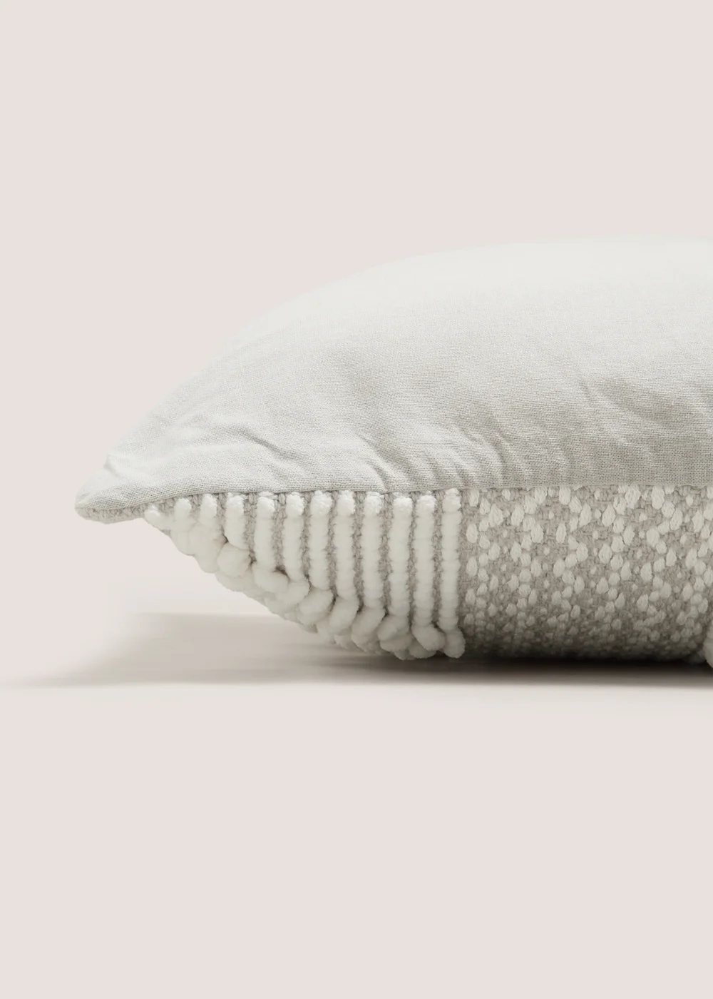 Grey Bobble Woven Cushion Image 2