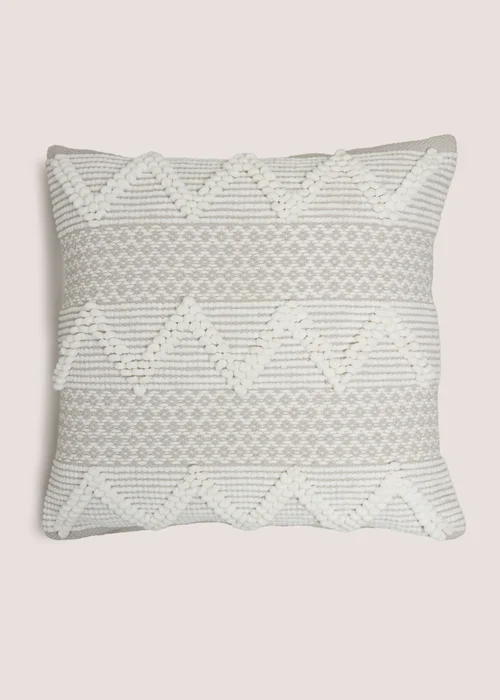 Grey Bobble Woven Cushion Image 1