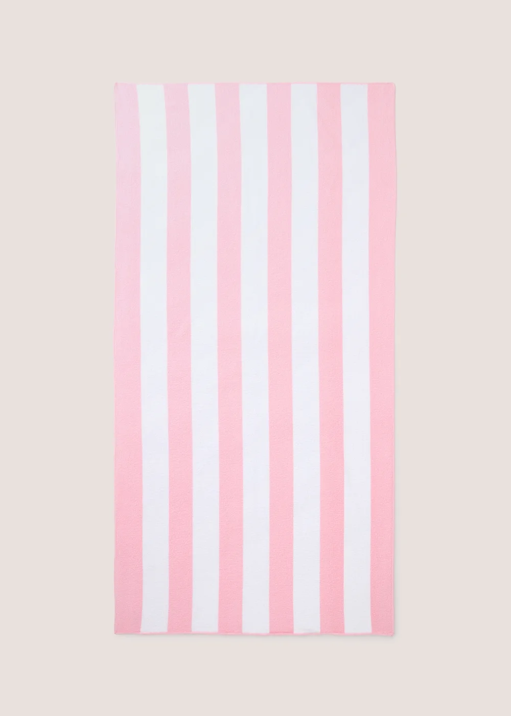 Pink Microfibre Stripe Beach Towel Image 1