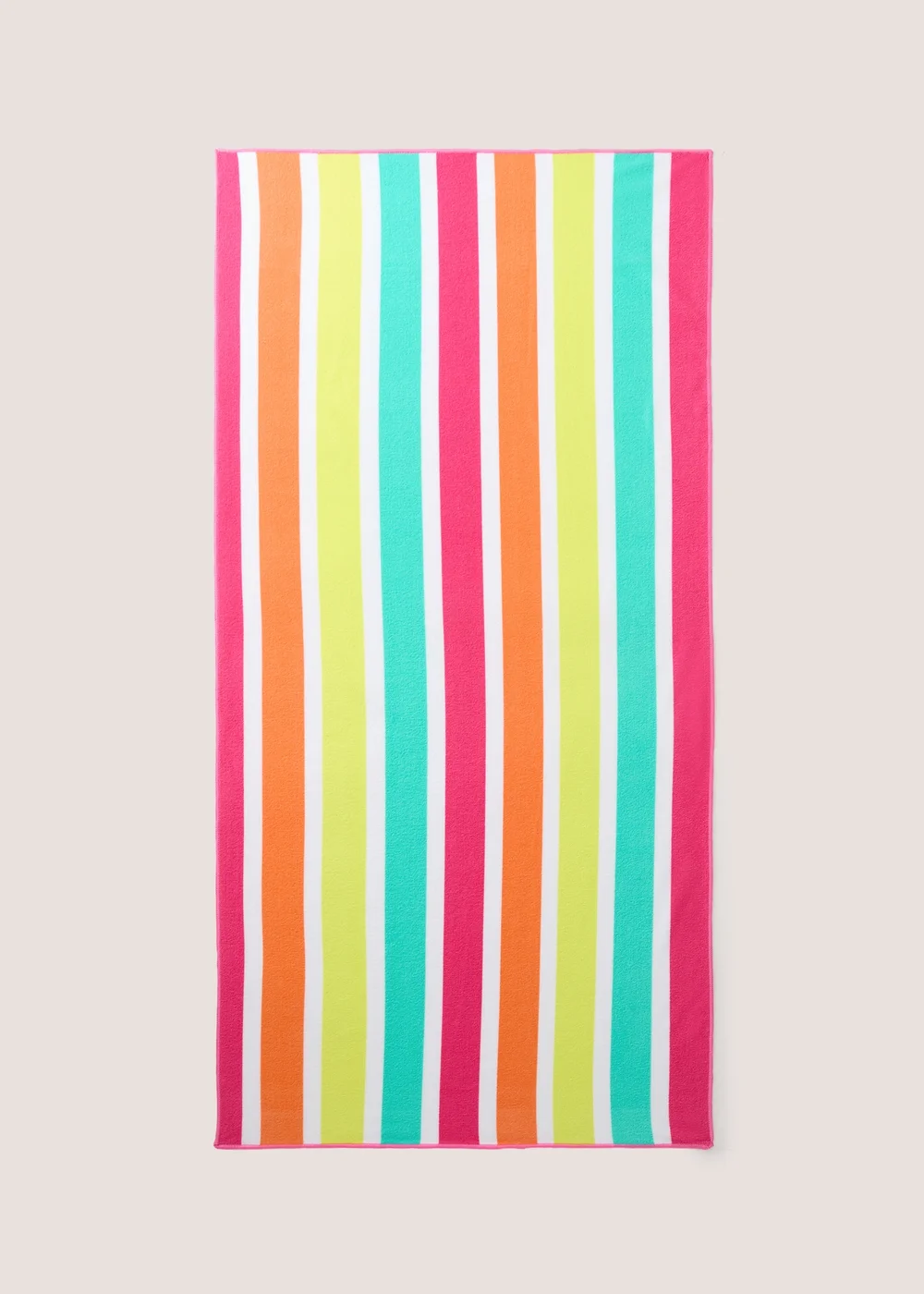 Multicolour Microfibre Stripe Beach Towel Image 1