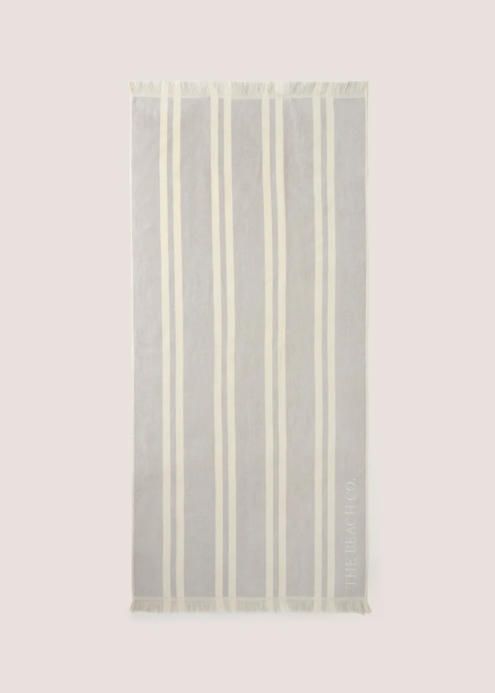 Grey Stripe Beach Towel Image 1