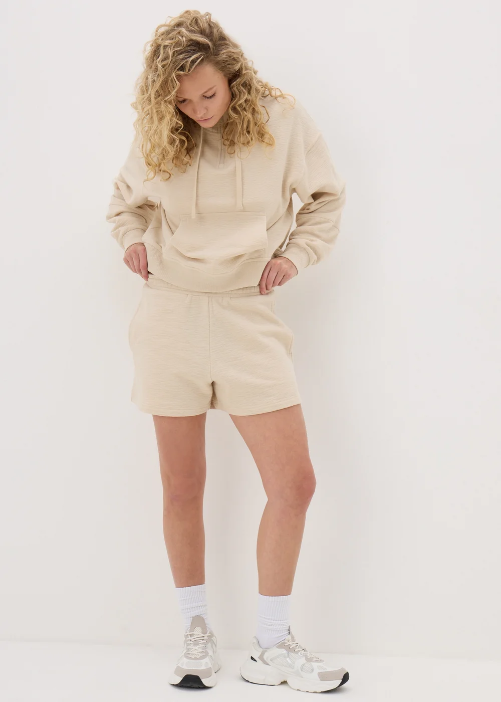 Cream Textured Shorts - XS Image 1