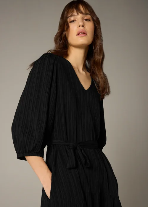 Et Vous Black Textured Midaxi Dress - Size 8 Image 1