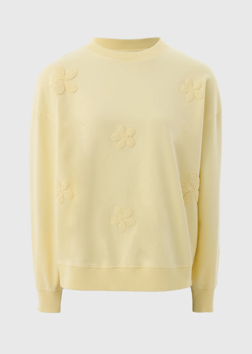 Yellow Crochet Flower Sweatshirt - XS Image 3