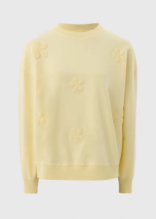 Yellow Crochet Flower Sweatshirt - XS Image 3