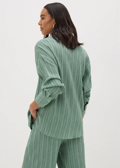 Et Vous Sage Green Textured Co Ord Shirt - 8 Image 3