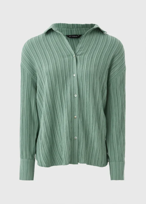 Et Vous Sage Green Textured Co Ord Shirt - 8 Image 4