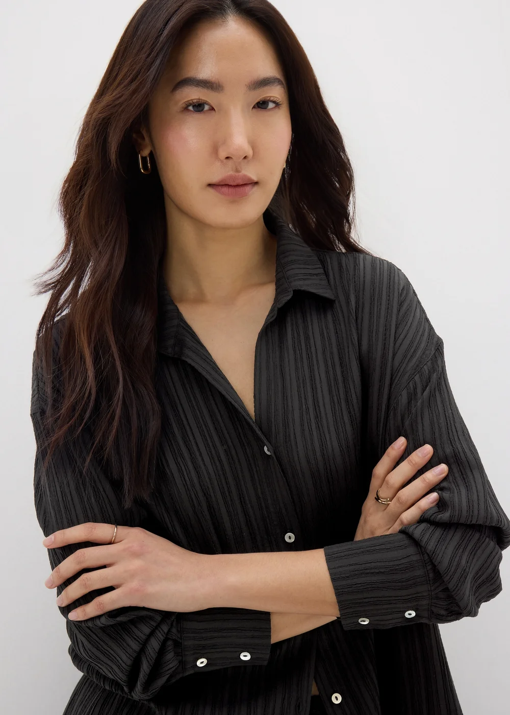 Et Vous Black Textured Co Ord Shirt - 8 Image 3