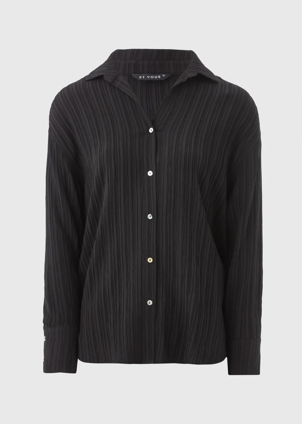 Et Vous Black Textured Co Ord Shirt - 8 Image 4