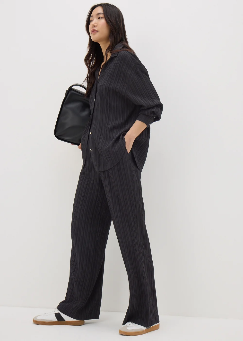 Et Vous Black Textured Co Ord Wide Leg Trousers - 8 Image 1