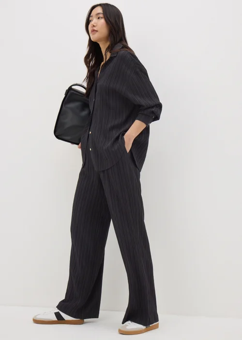 Et Vous Black Textured Co Ord Wide Leg Trousers - 8 Image 1
