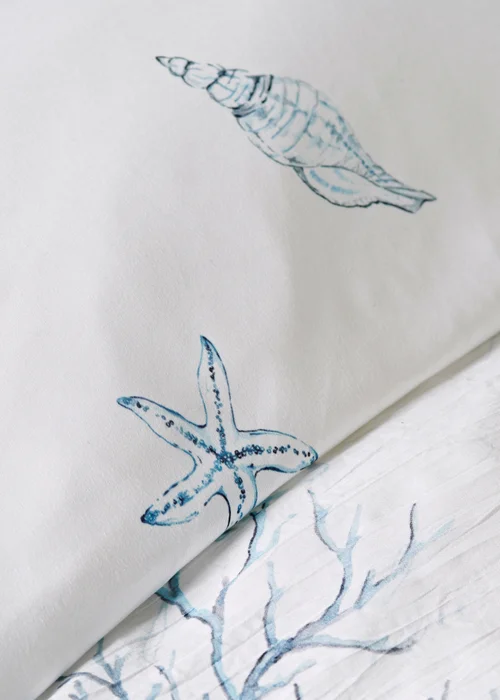 Blue Shell Crinkle Duvet Set - Double Image 3