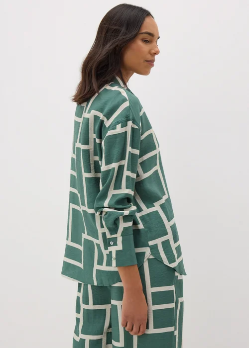 Et Vous Khaki Geometric Print Co Ord Shirt - 8 Image 1