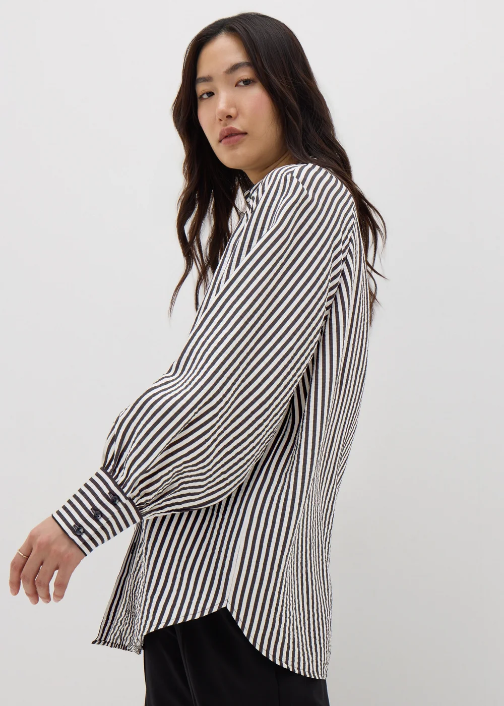 Et Vous Black Monochrome Stripe Shirt - 8 Image 2
