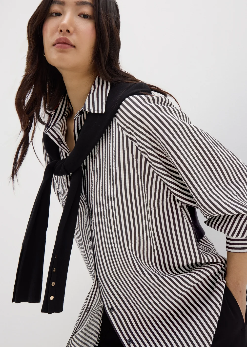 Et Vous Black Monochrome Stripe Shirt - 8 Image 1