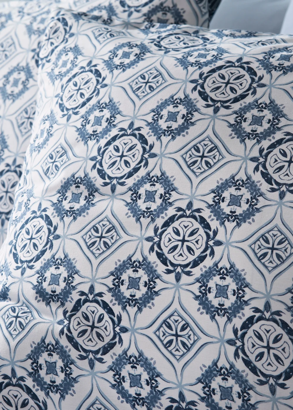 Blue Tile Duvet Set - Single Image 2