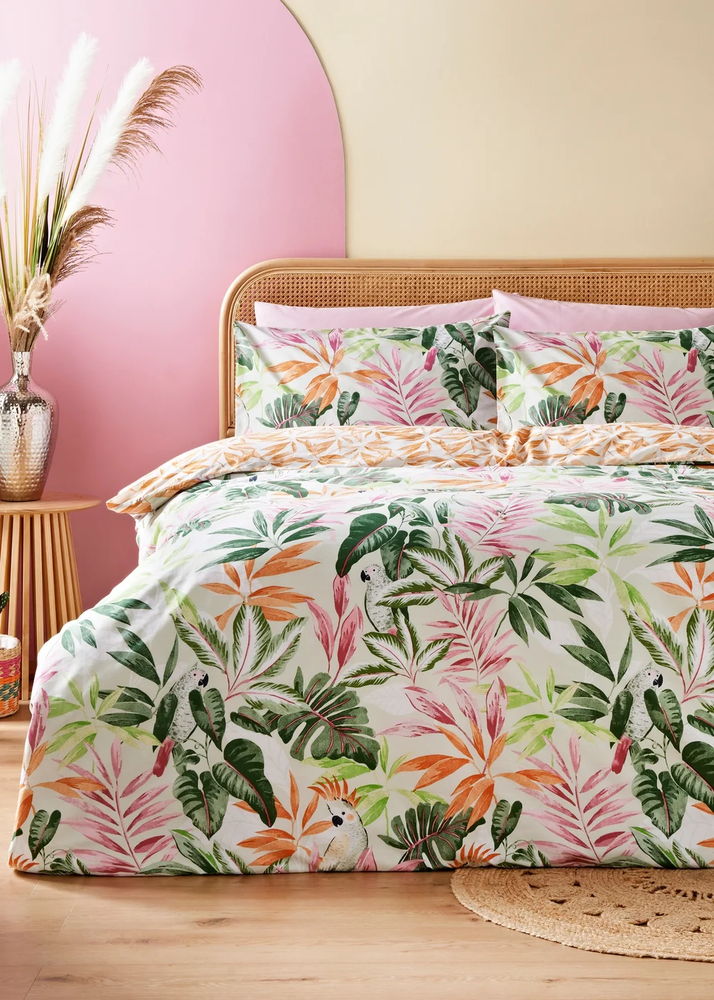 Multicolour Tropical Parrot Duvet Set - Single Image 1