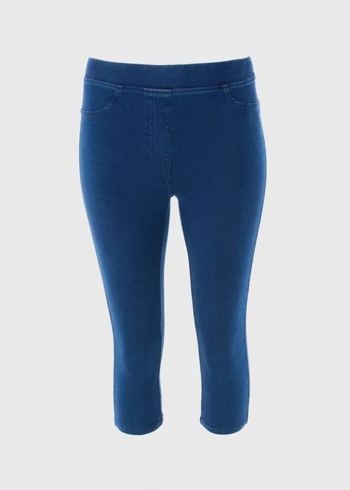 Blue Denim Cropped Jeans - 8 Image 3