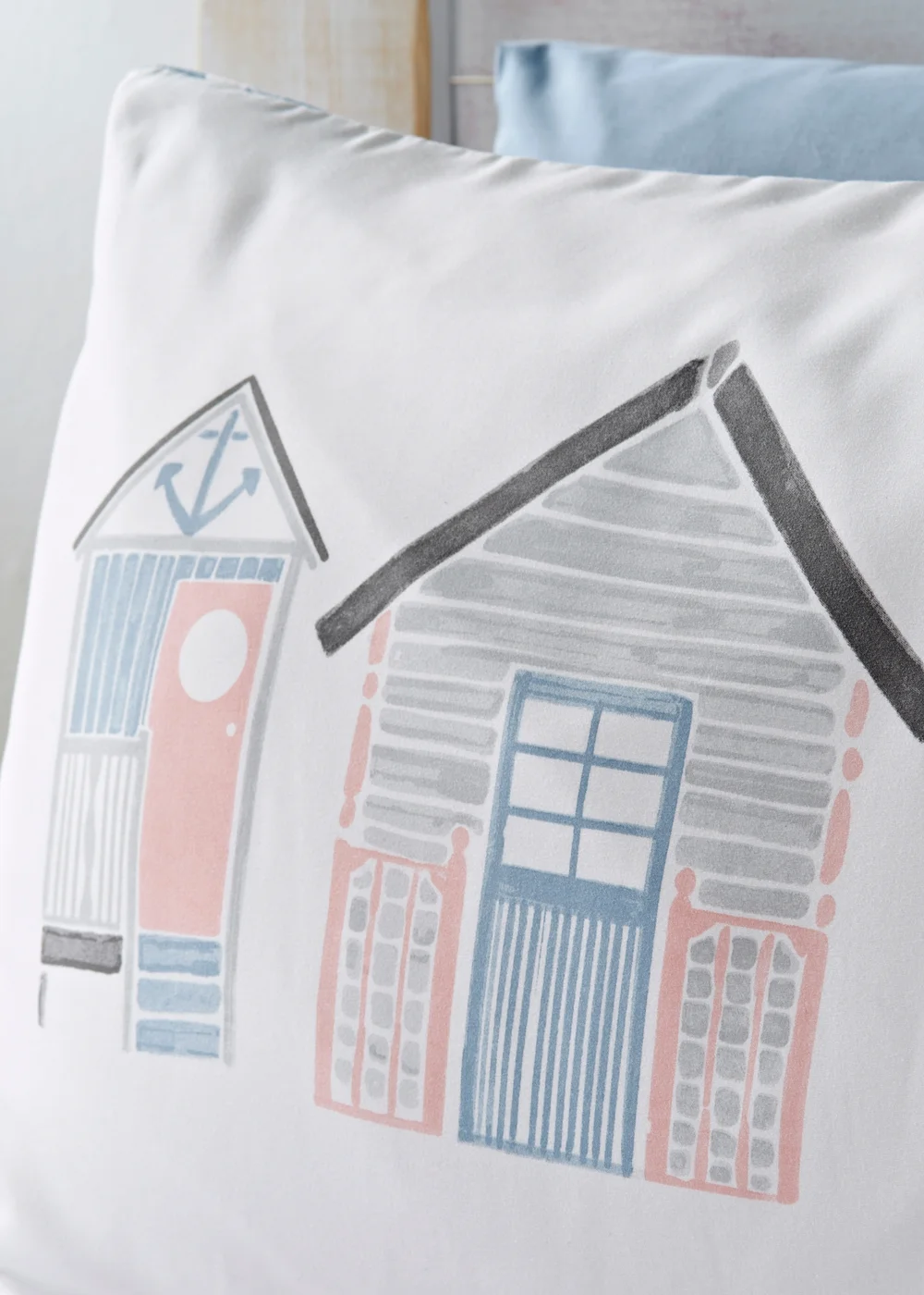 White Beach Huts Duvet Set - Single Image 2