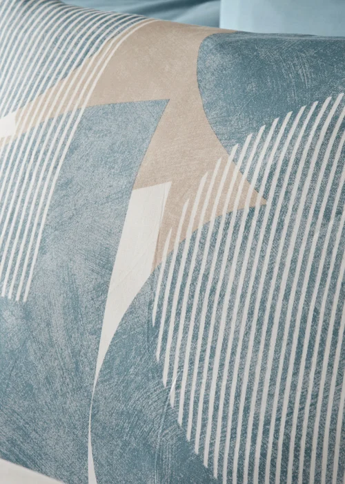 Blue Textured Geometric Duvet Set - Single Image 2