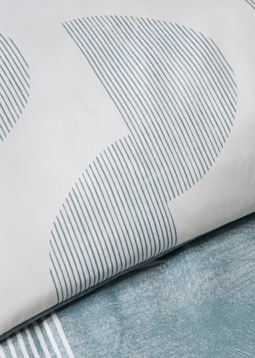 Blue Textured Geometric Duvet Set - Single Image 3