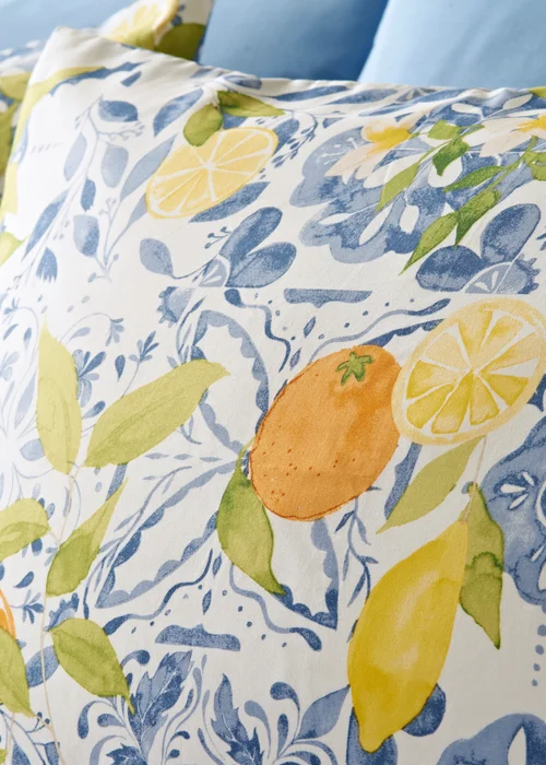 Blue Lemon Tiles Duvet Set - Single Image 2