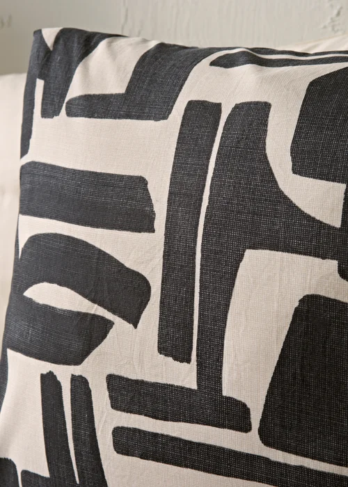 Black Mono Abstract Duvet Set - Single Image 2