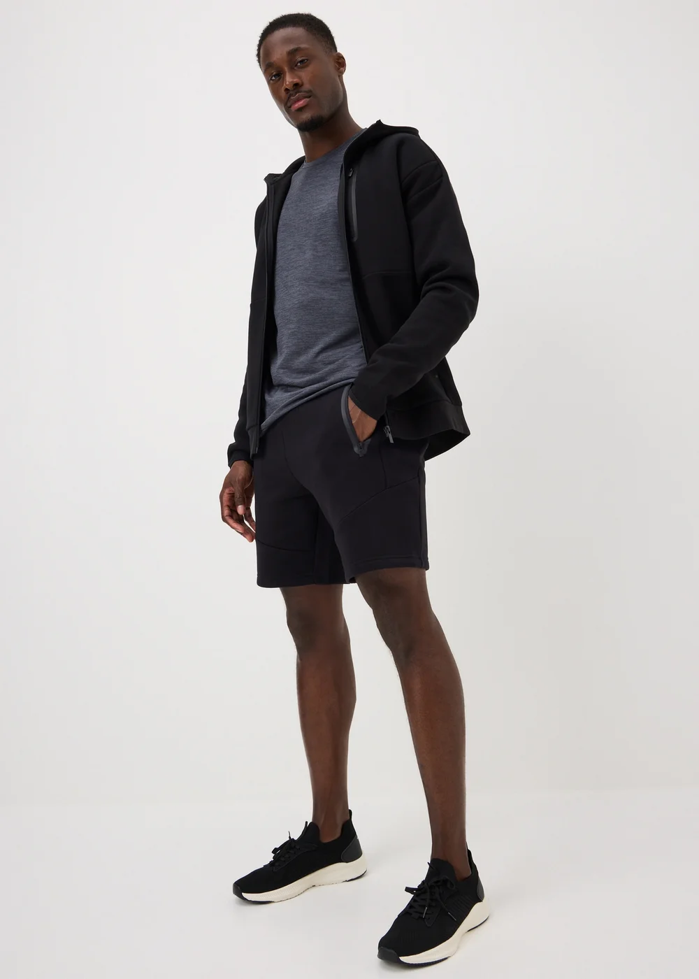 Souluxe Black Panel Jogger Shorts - S Image 1