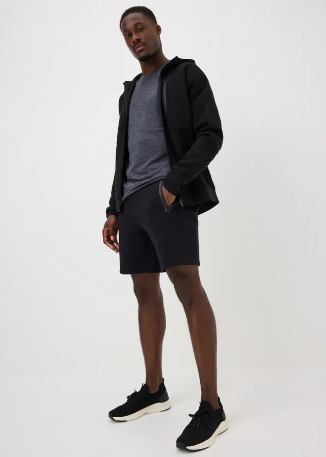 Souluxe Black Panel Jogger Shorts