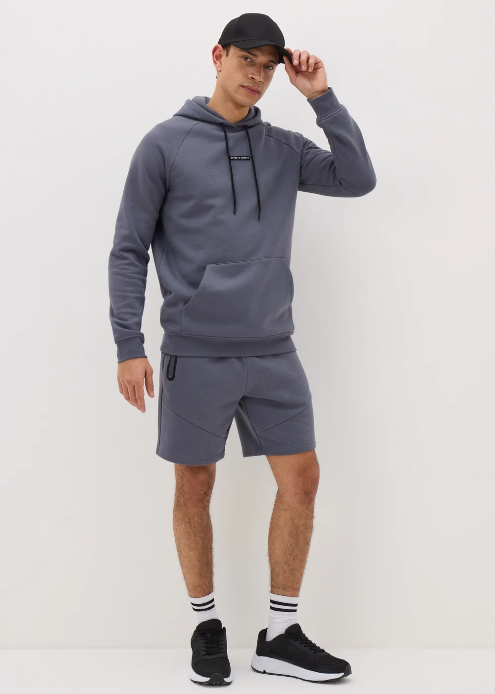 Souluxe Grey Panel Jogger Shorts - XS Image 1