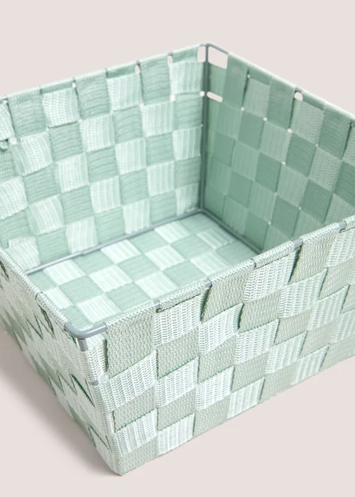 Green Fabric Woven Basket Image 2