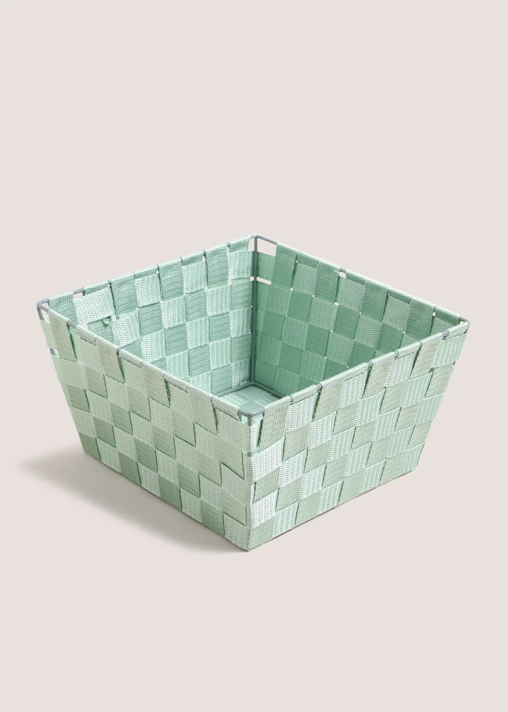 Green Fabric Woven Basket Image 1