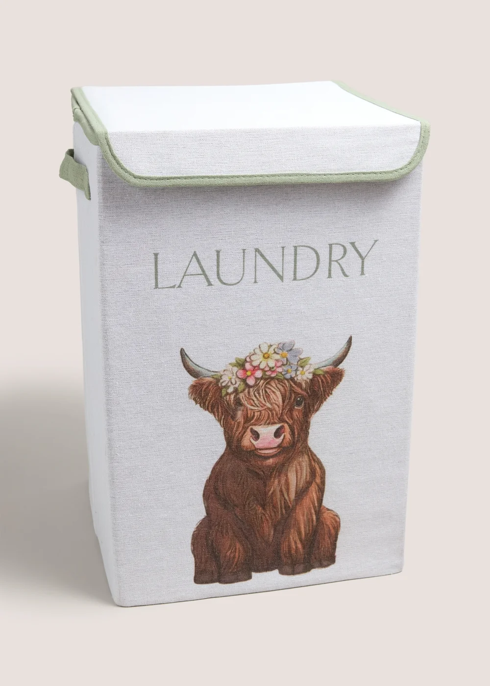 Highland Cow Collapsible Laundry Basket Image 1