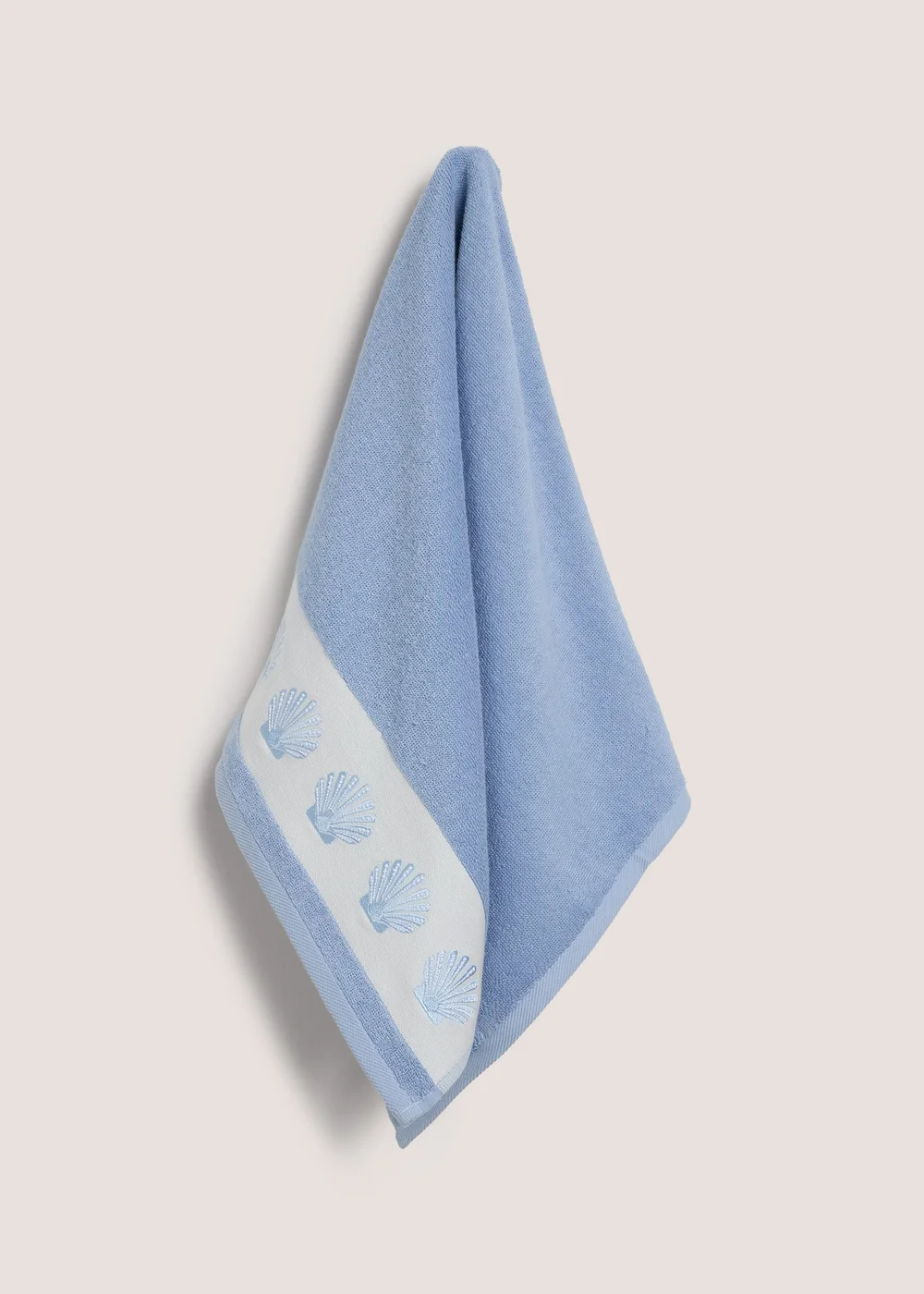 Blue Shell Border Hand Towel - Hand Towel Image 1