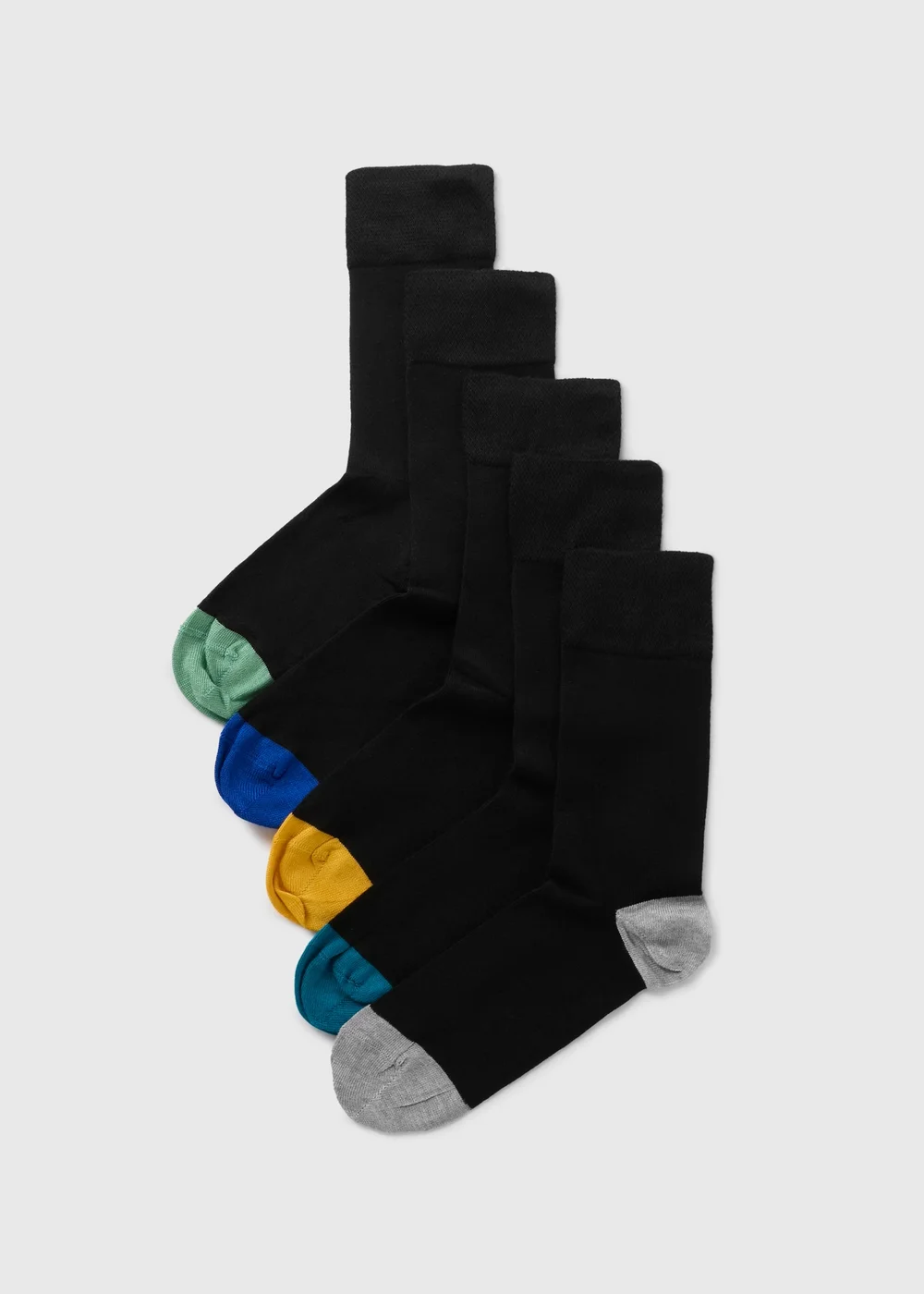 Flexi Top 5 Pack Black Coloured Toe Socks - 6-8.5 Image 1