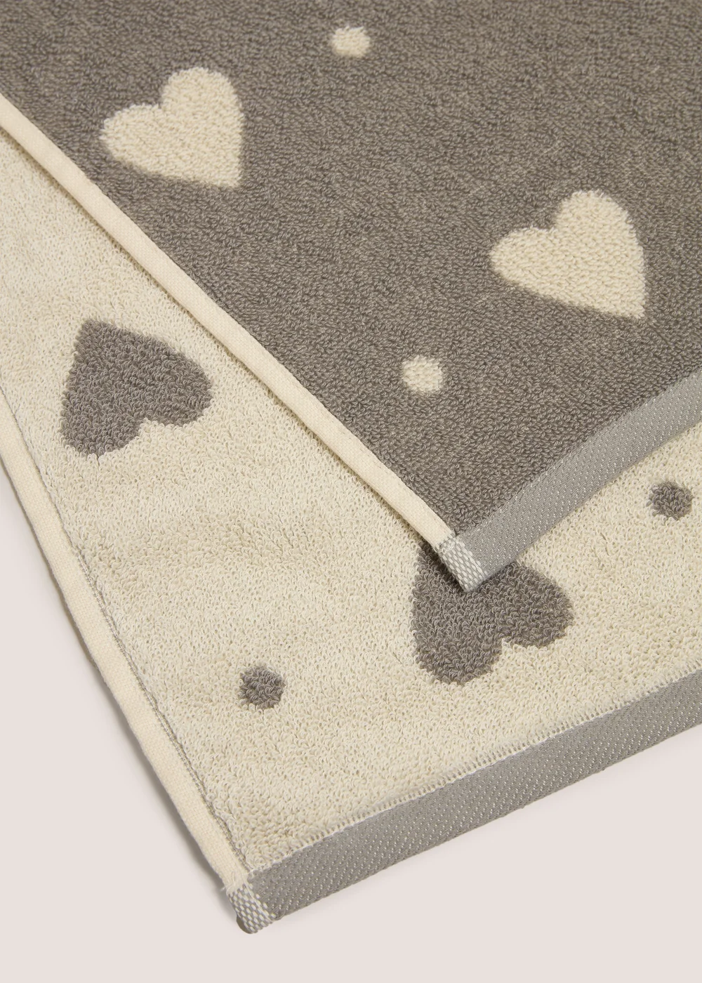 Grey Heart Jacquard Towel - Hand Towel Image 2