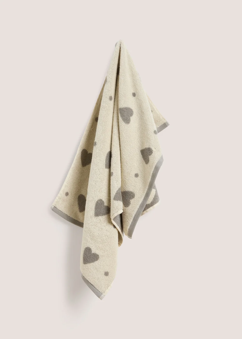 Grey Heart Jacquard Towel - Hand Towel Image 1