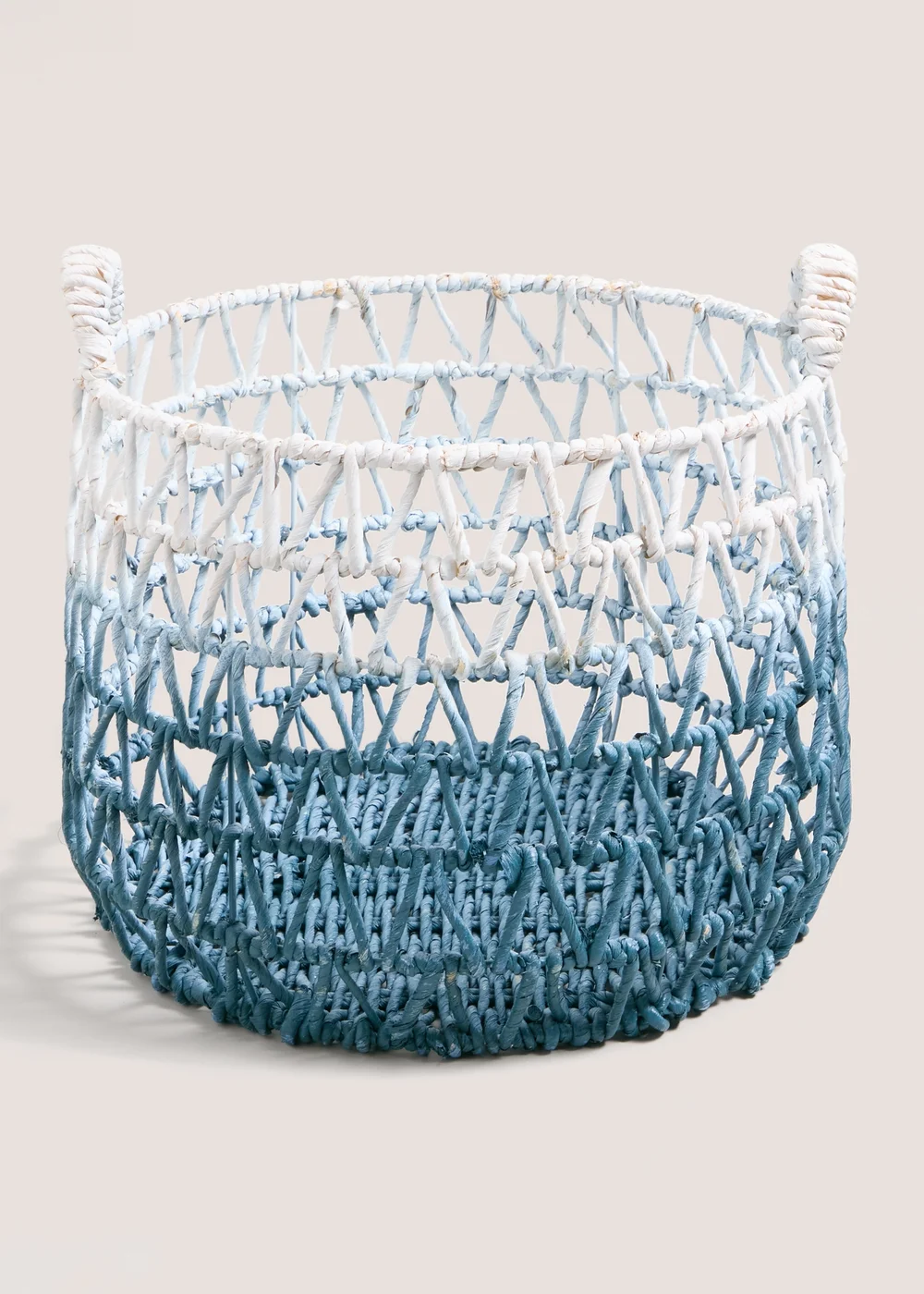 Blue Open Weave Storage Basket Image 1