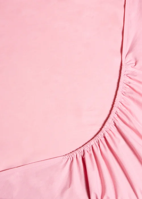 Pink Polycotton Fitted Bed Sheet - Single Image 2