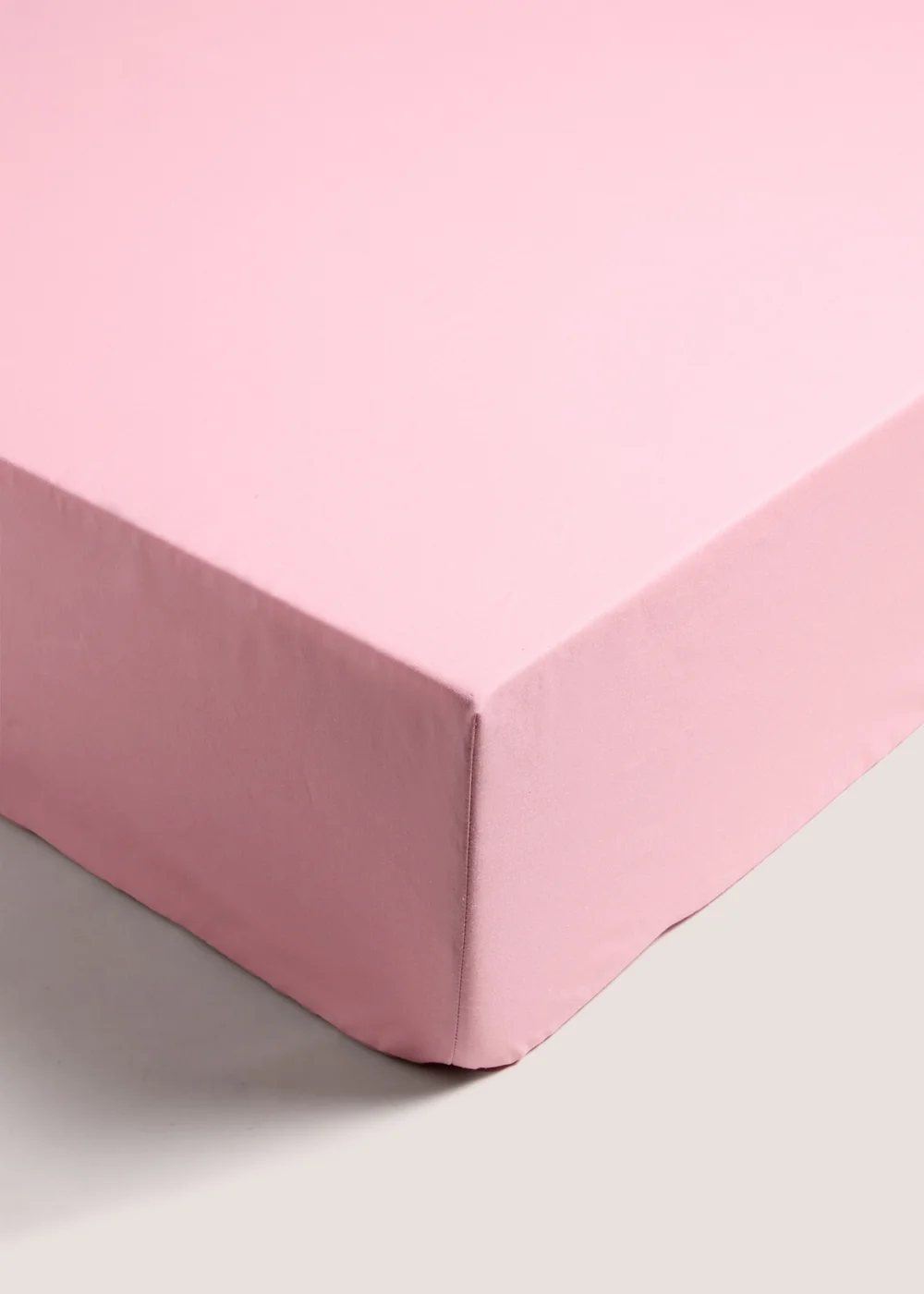 Pink Polycotton Fitted Bed Sheet - Single Image 1