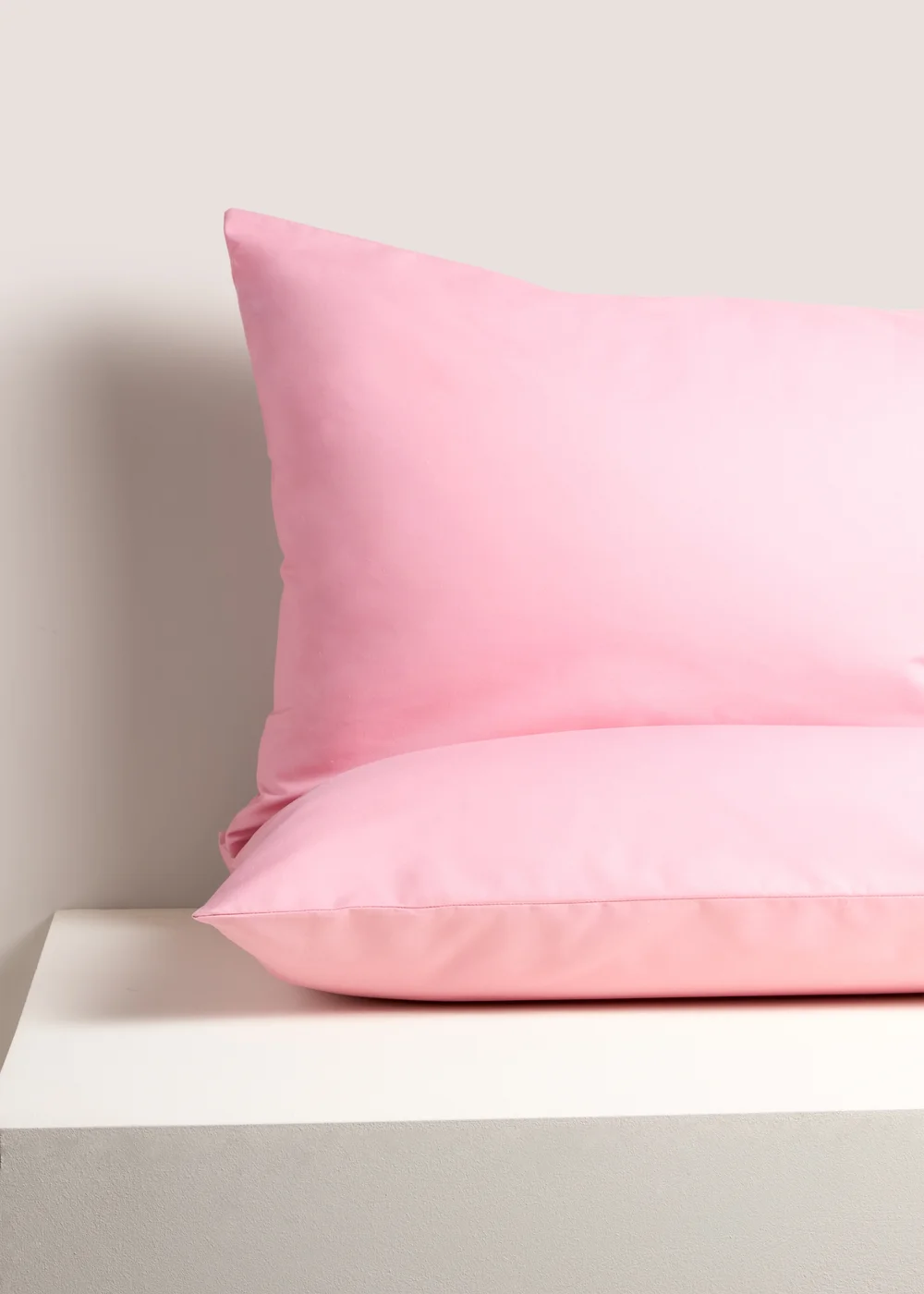 2 Pack Pink Polycotton Housewife Pillowcases Image 1