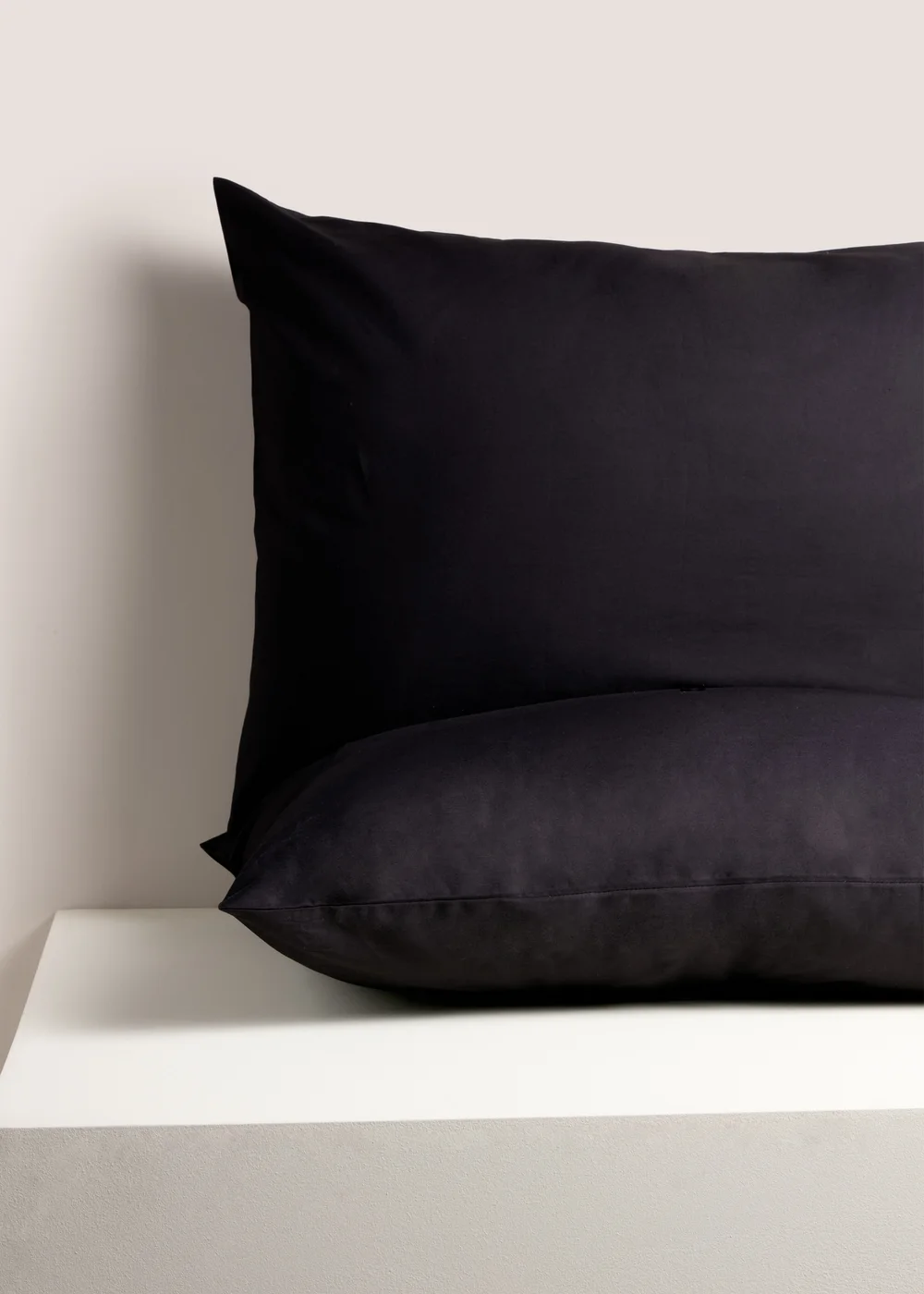 2 Pack Black Cotton Housewife Pillowcases Image 1