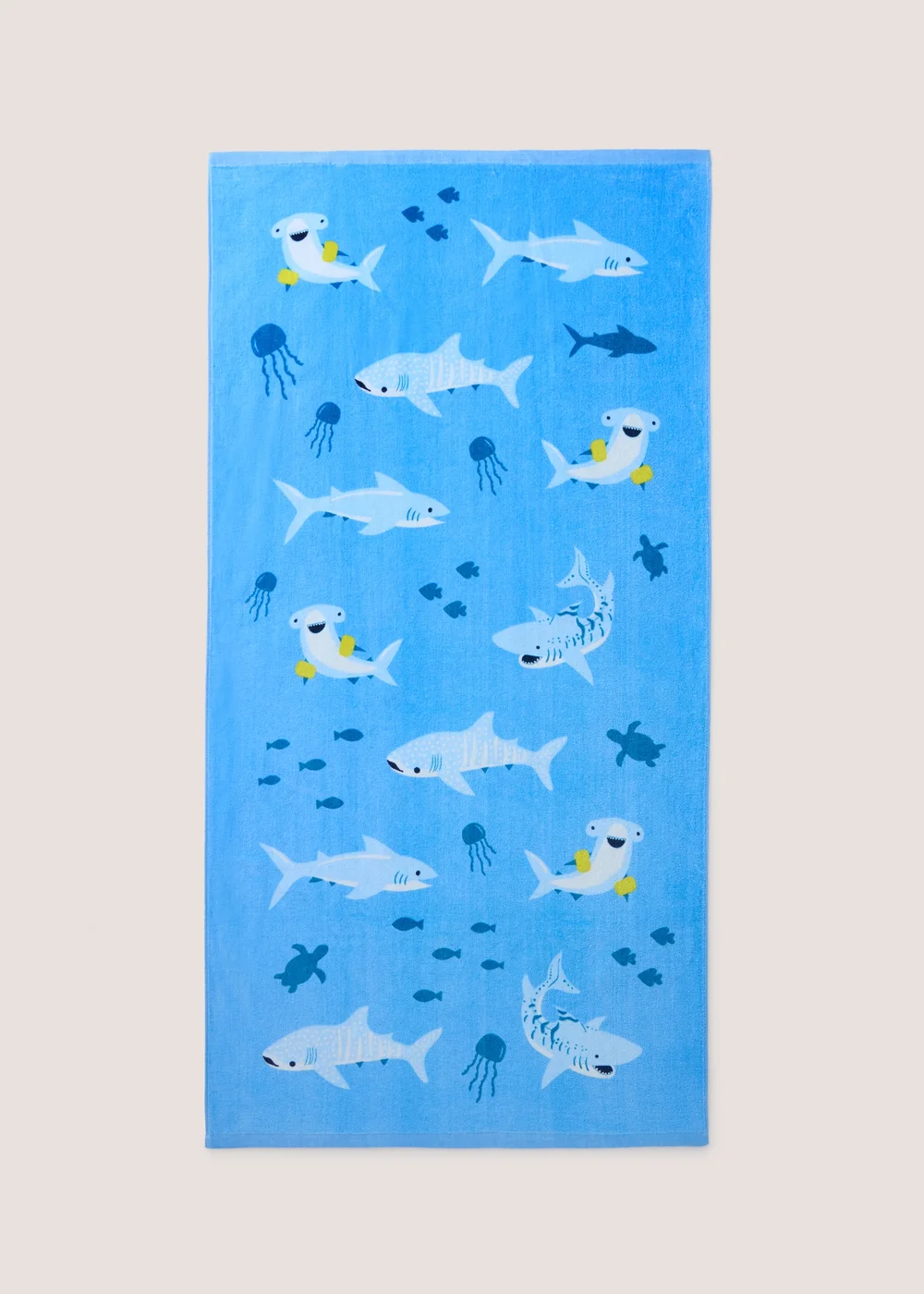 Blue Shark Kids Beach Towel Image 1