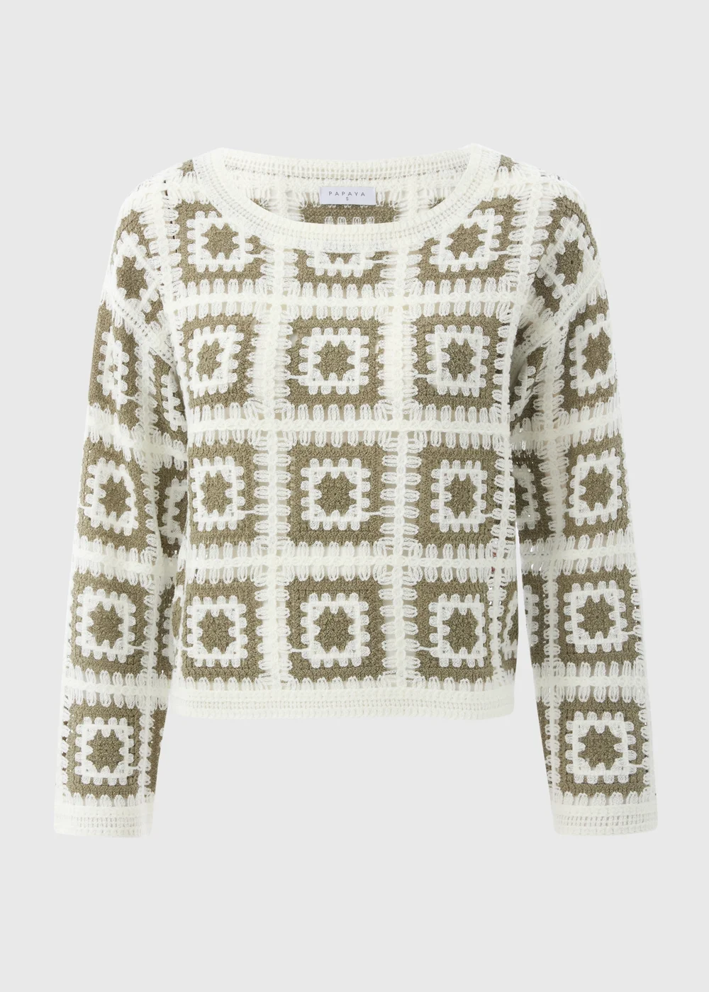 Green Crochet Patchwork Jumper - XS Image 4