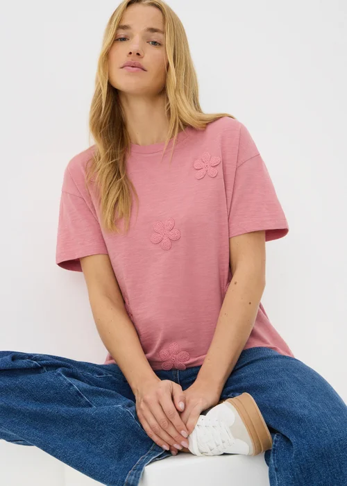 Pink Lace Flower T-Shirt - 8 Image 1