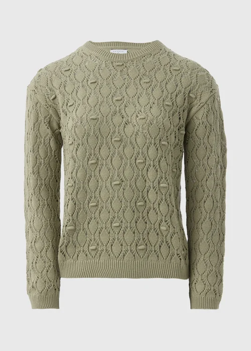Khaki Bobble Stitch Jumper - XS Image 4