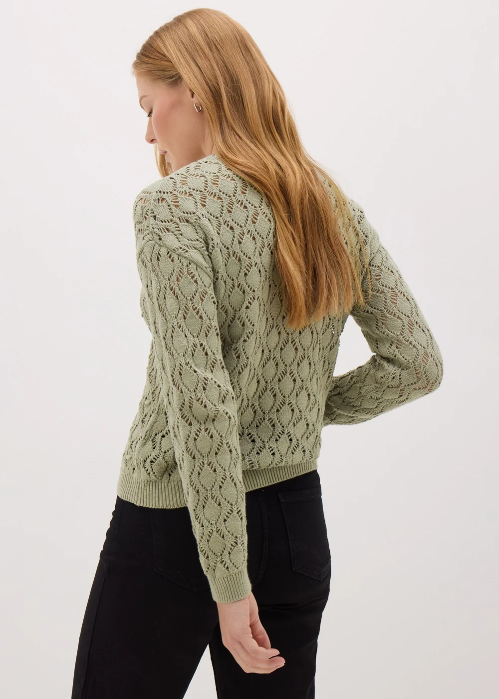 Khaki Bobble Stitch Jumper - XS Image 2