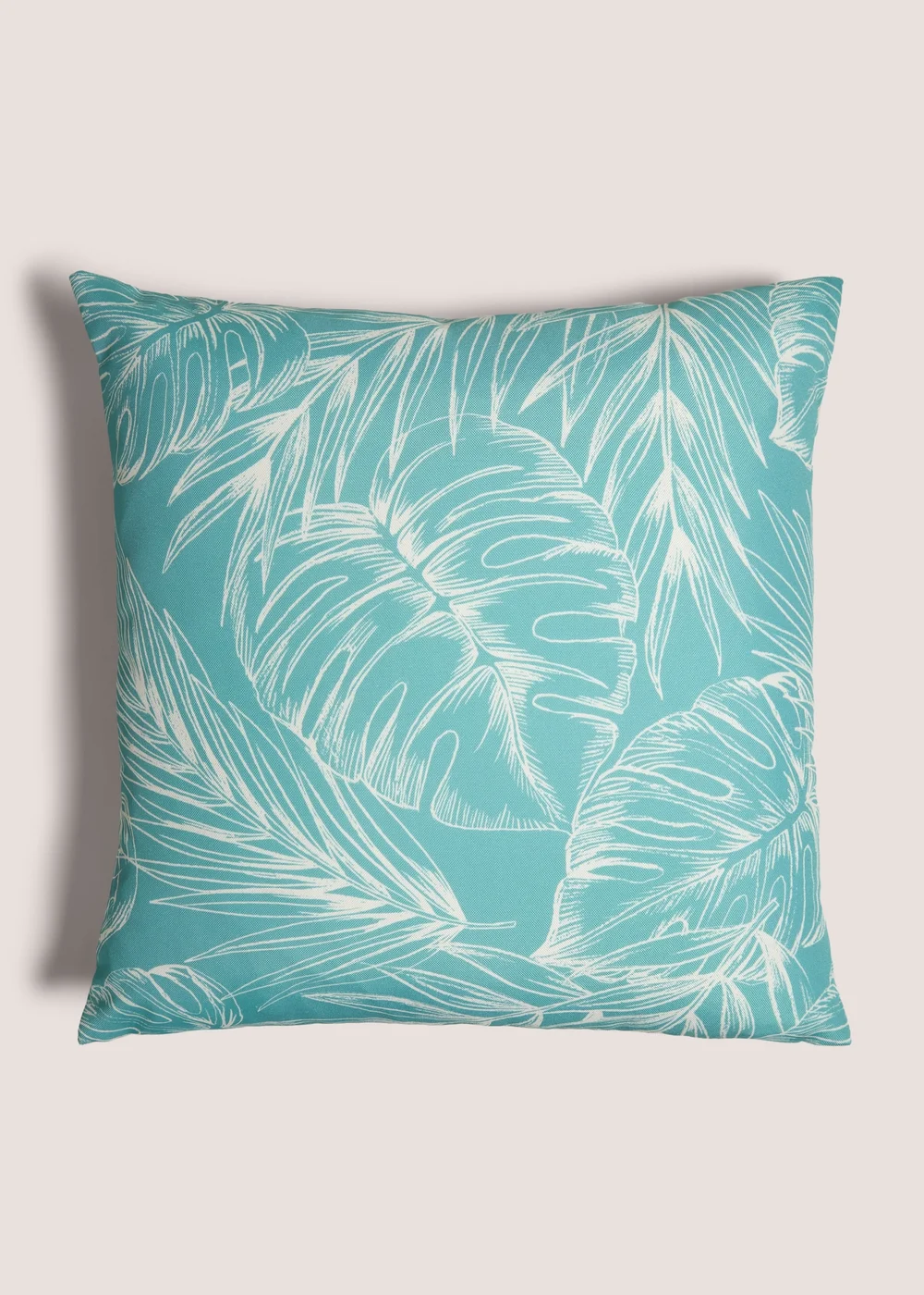 Turquoise Palm Leaf Cushion Image 1