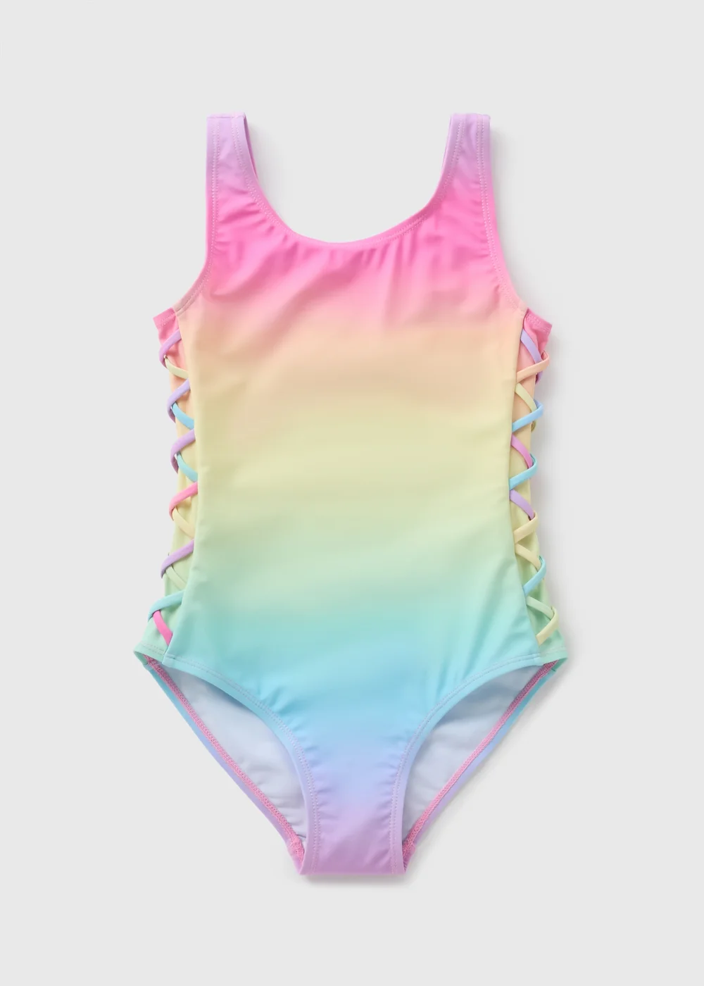 Girls Multicolour Ombre Cut Out Swimsuit (6-15yrs) - 6-7 Yrs Image 1